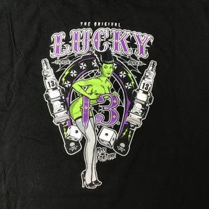 Vintage Lucky 13 "Miss Fortune" Black Tee 3XL
